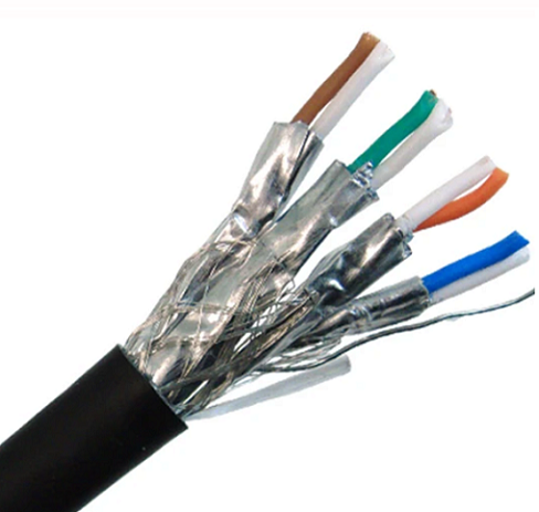 CAT7A Bulk Ethernet Cable, 10G Guri / Bannaanka Dual gaashaan adag Copper S / FTP, 23 AWG 1000ft
